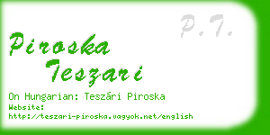 piroska teszari business card